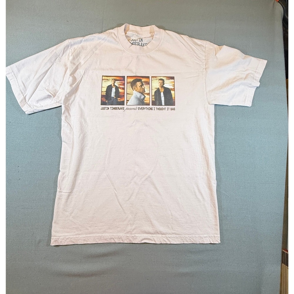 Justin Timberlake Everything I Thought It Was Tour T-Shirt Mens Medium White Tee